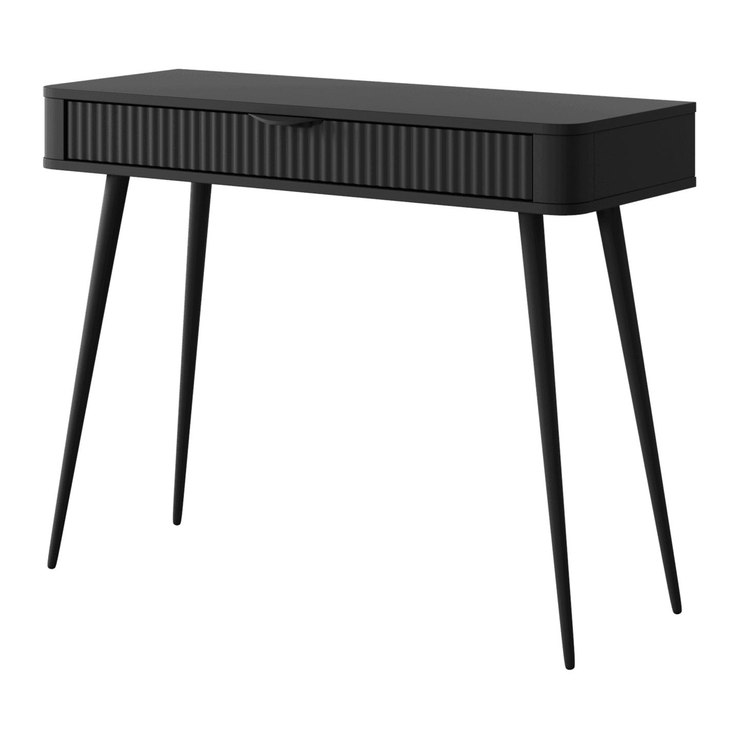 Toaletka do sypialni Verona czarna ryflowana, stylowa