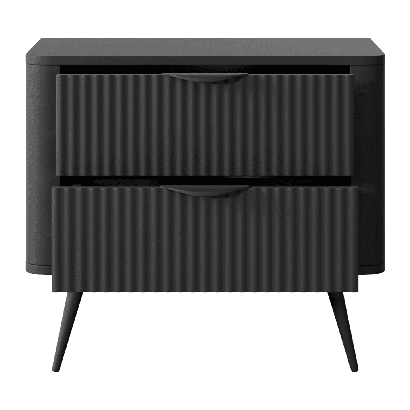 Stolik nocny czarny Verona z szufladami na nóżkach