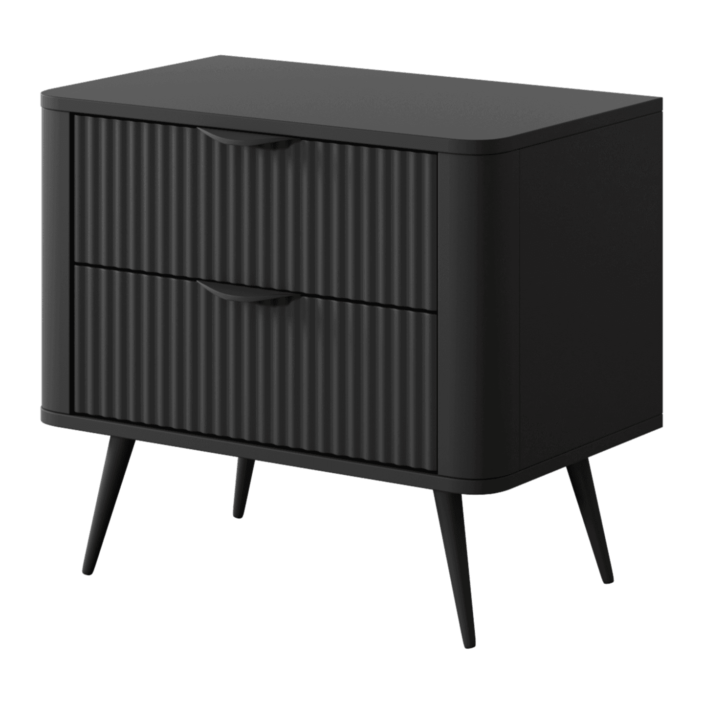 Stolik nocny czarny Verona z szufladami na nóżkach