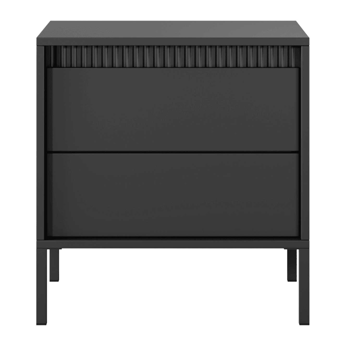 Nowoczesny Stolik nocny czarny Nelio z szufladami 53 cm