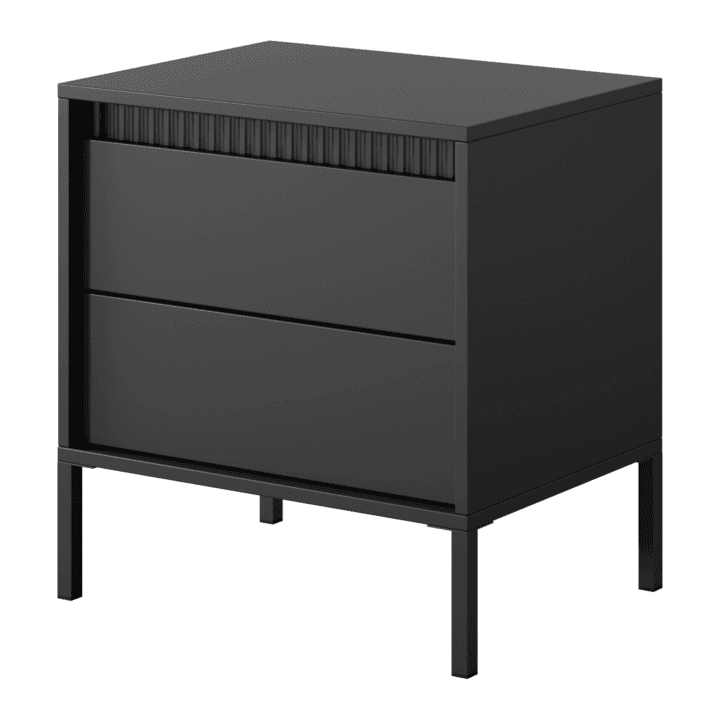 Nowoczesny Stolik nocny czarny Nelio z szufladami 53 cm - zdjęcie 2