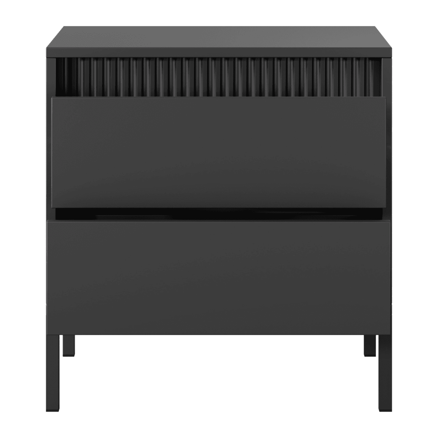 Nowoczesny Stolik nocny czarny Nelio z szufladami 53 cm