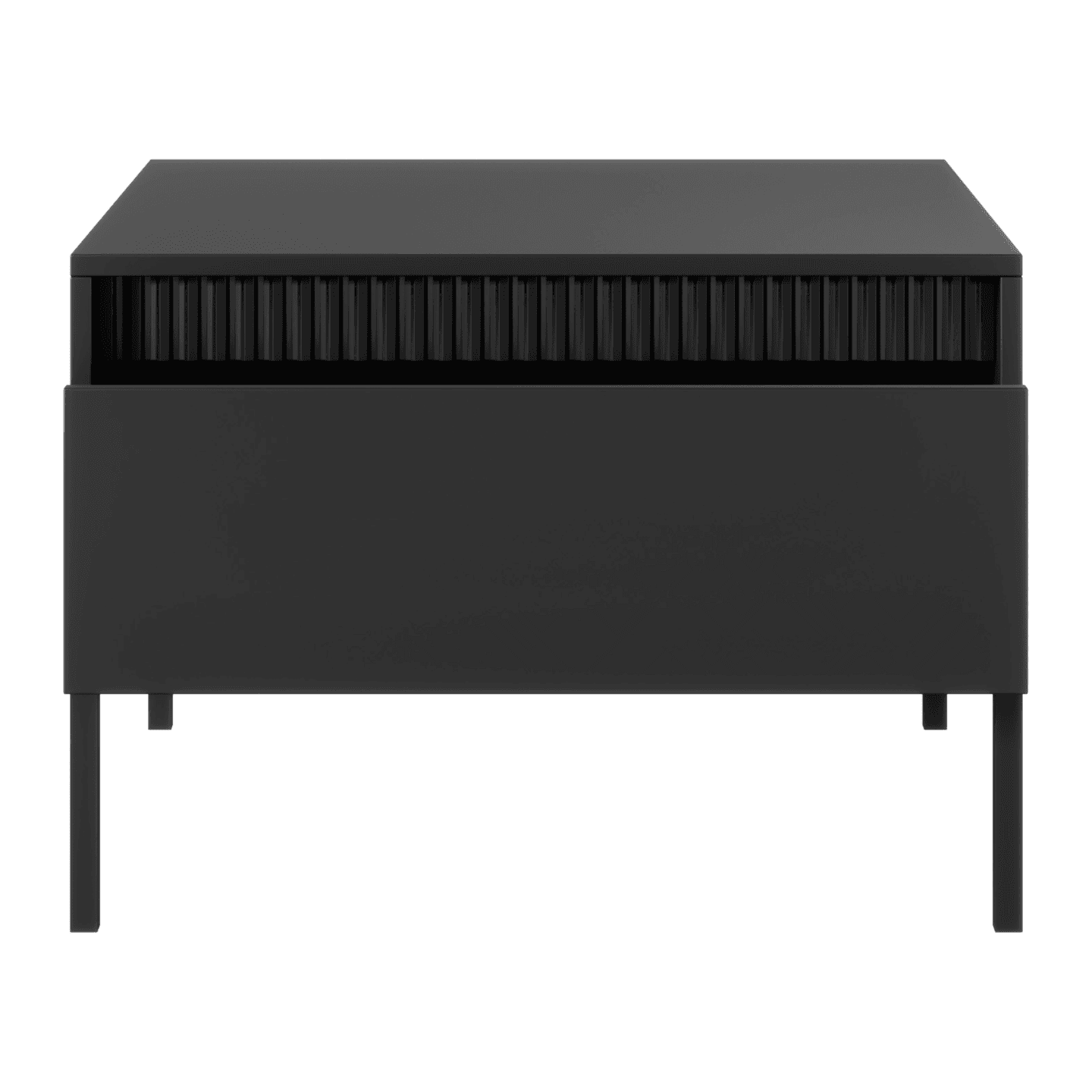 Nowoczesny Stolik kawowy czarny Nelio z szufladą Ryfle, Ława