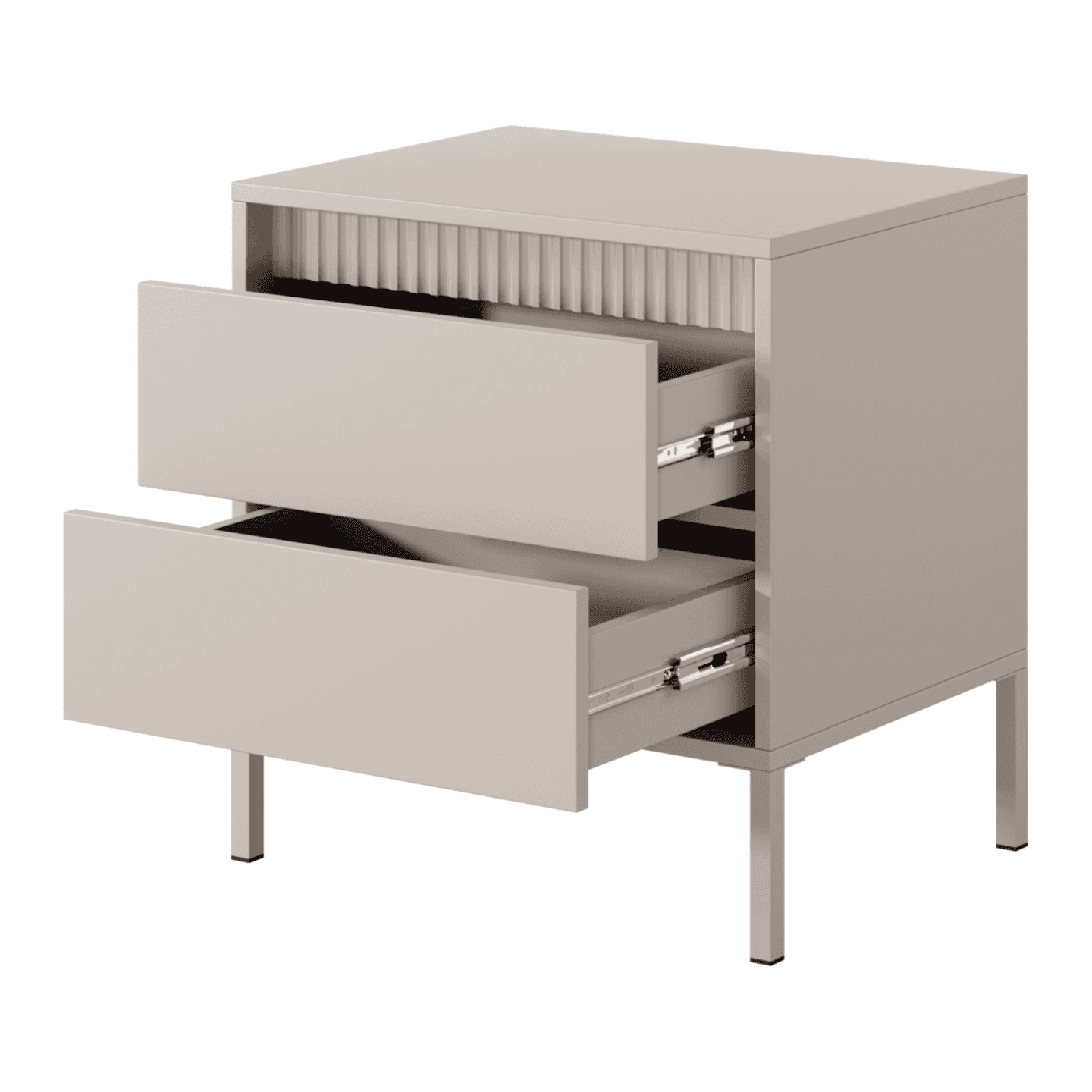 Stolik nocny beżowy Nelio 2 Szuflady