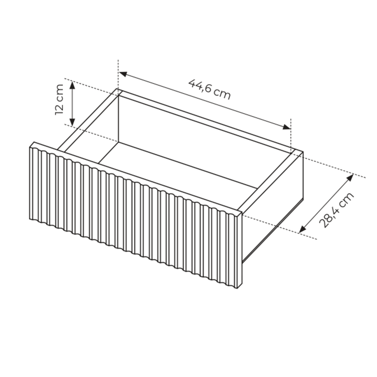 Nowoczesna Komoda z szufladami Nelio beżowa, ryflowane fronty
