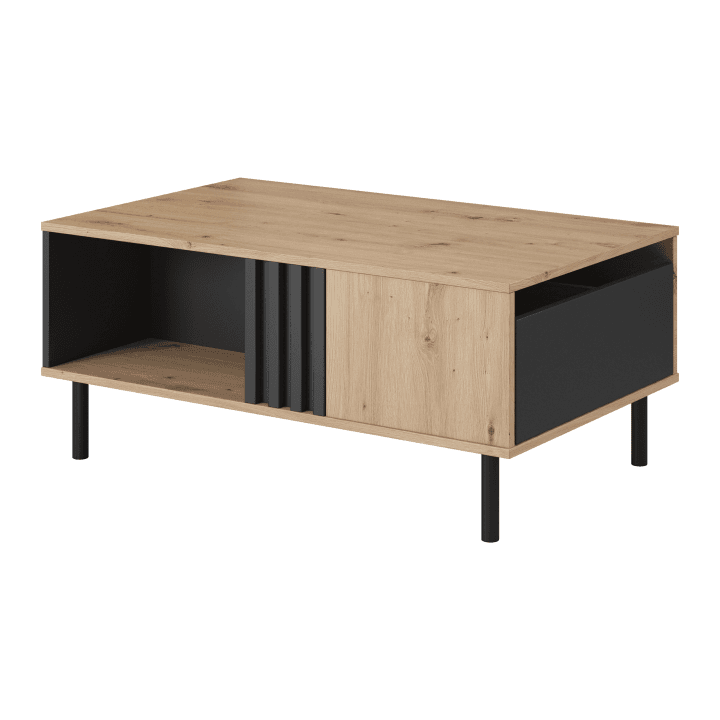 Stolik kawowy Ligno do salonu LAMELE Dąb artisan + czarny antracyt