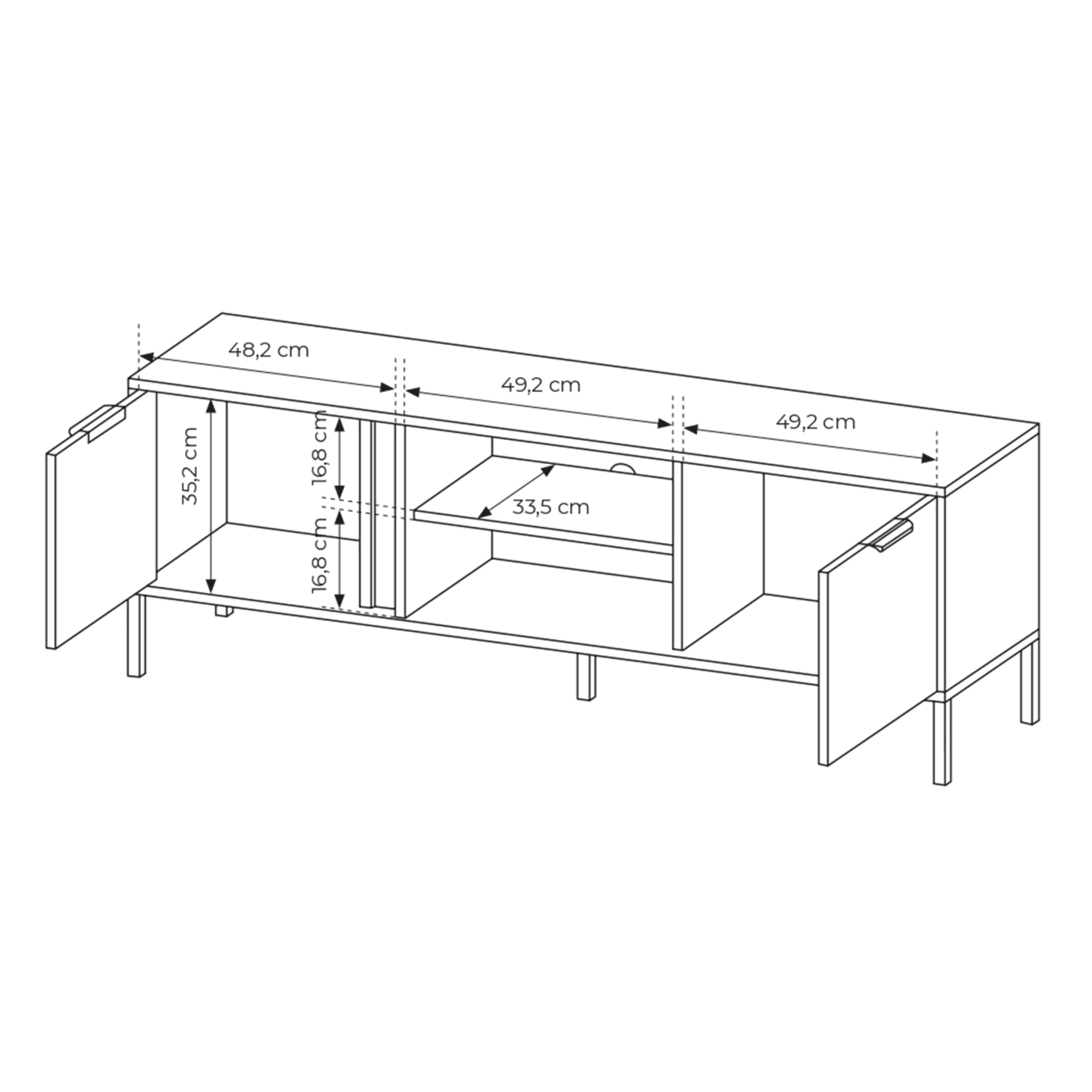 Nowoczesna Szafka RTV do salonu Muri w kolorze Antracyt