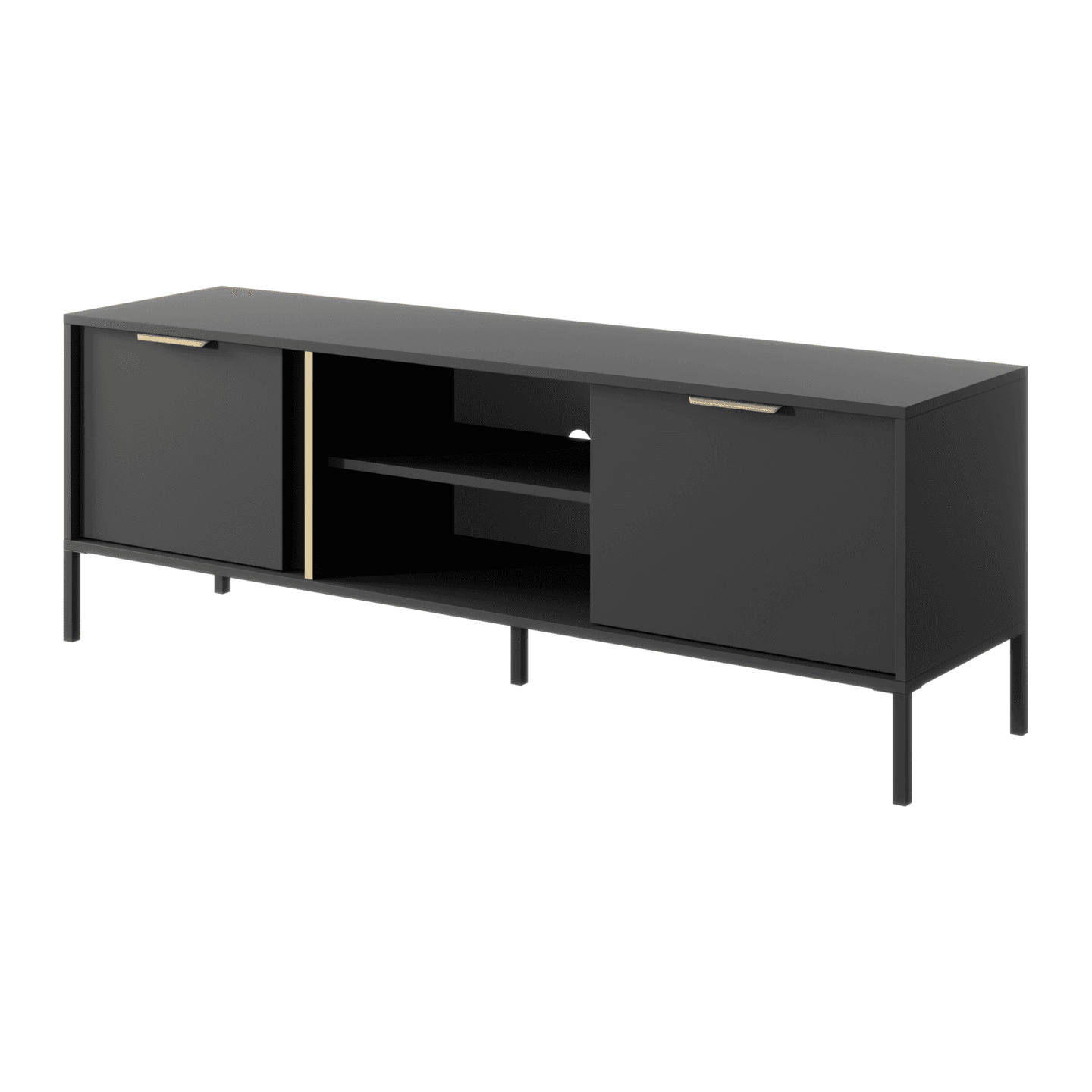 Nowoczesna Szafka RTV do salonu Muri w kolorze Antracyt