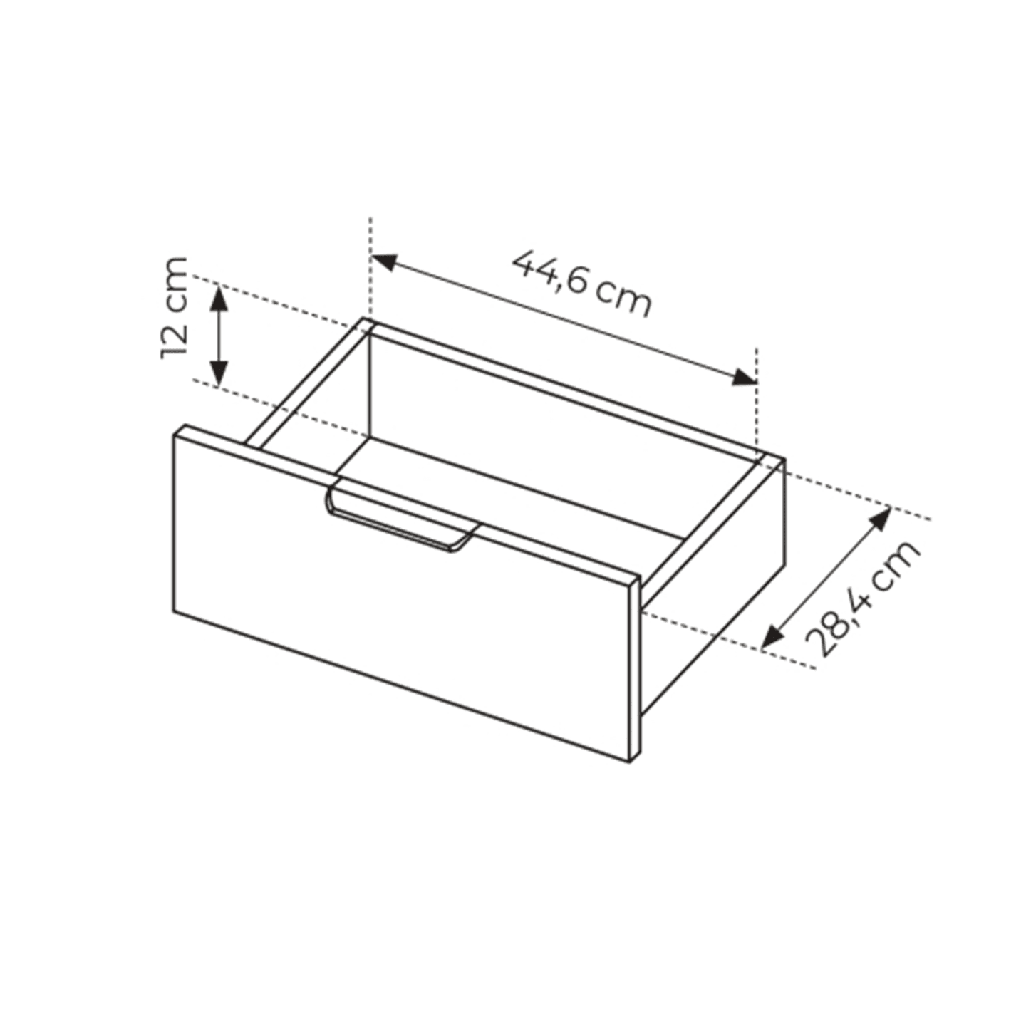 Wysoka Komoda Muri w kolorze Antracyt ze złotymi uchwytami