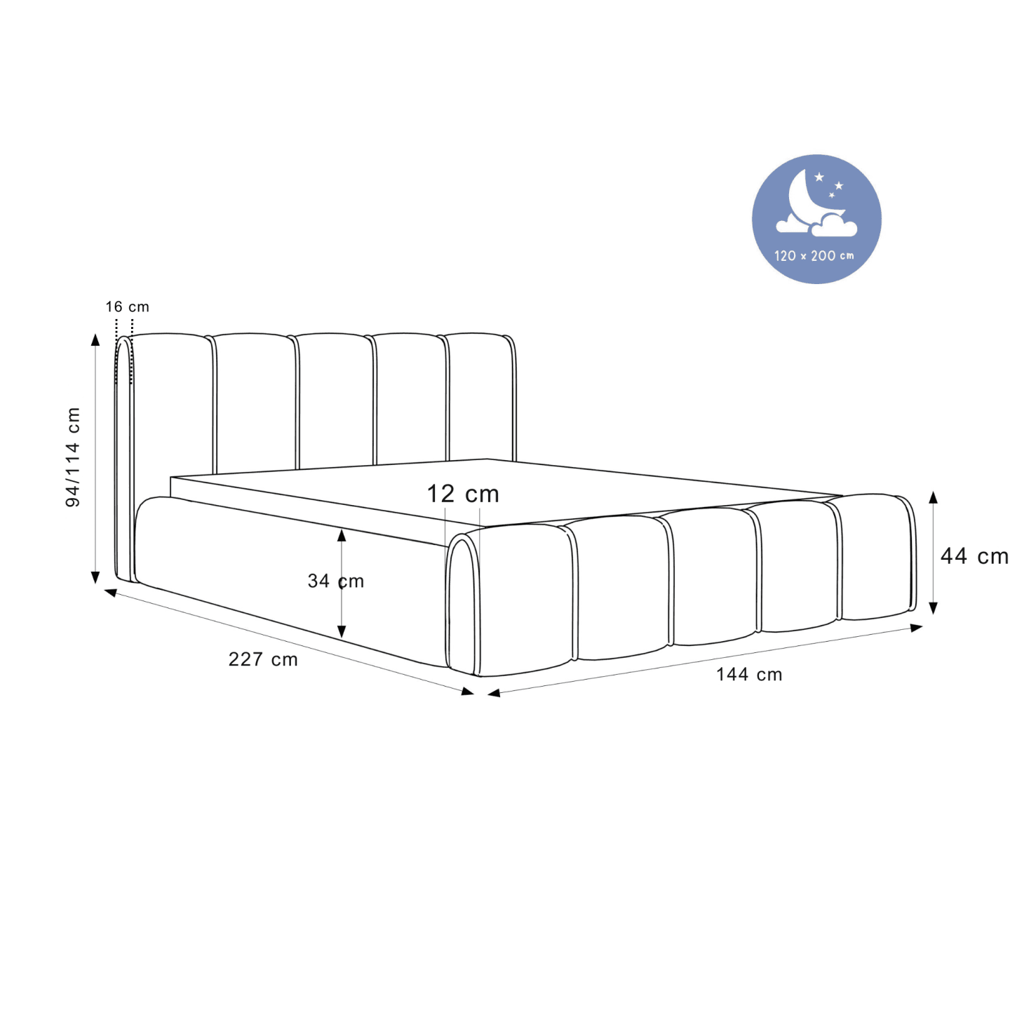 Łóżko tapicerowane Teddy