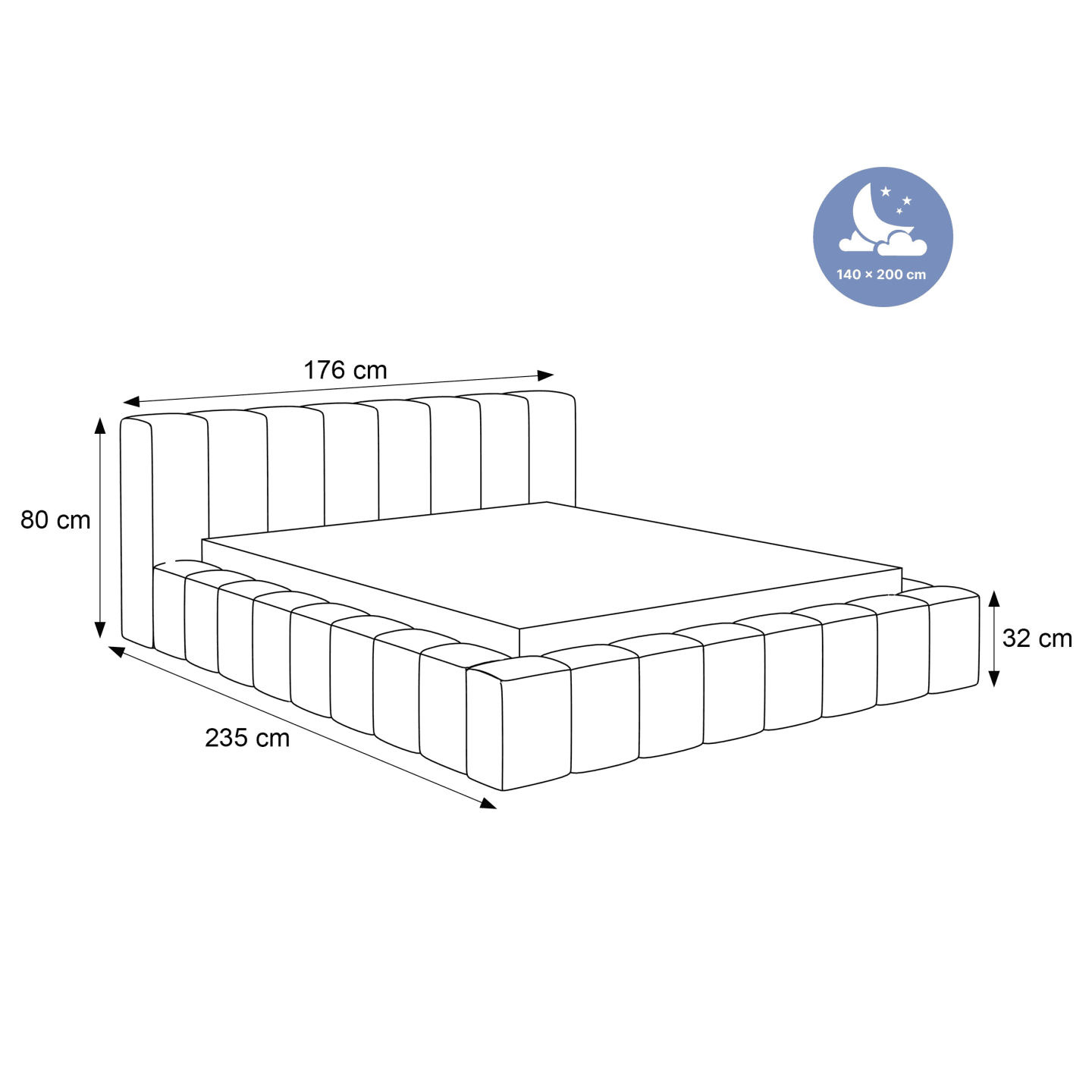 Łóżko tapicerowane Cleo