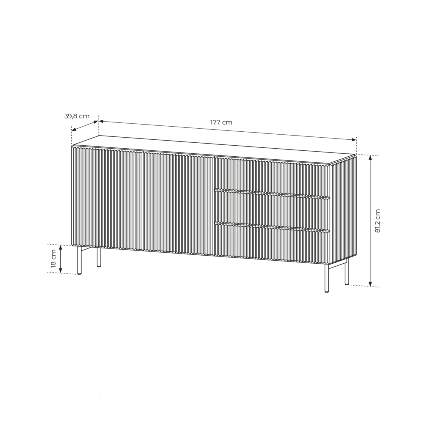 Komoda Velio 177 cm Kaszmir