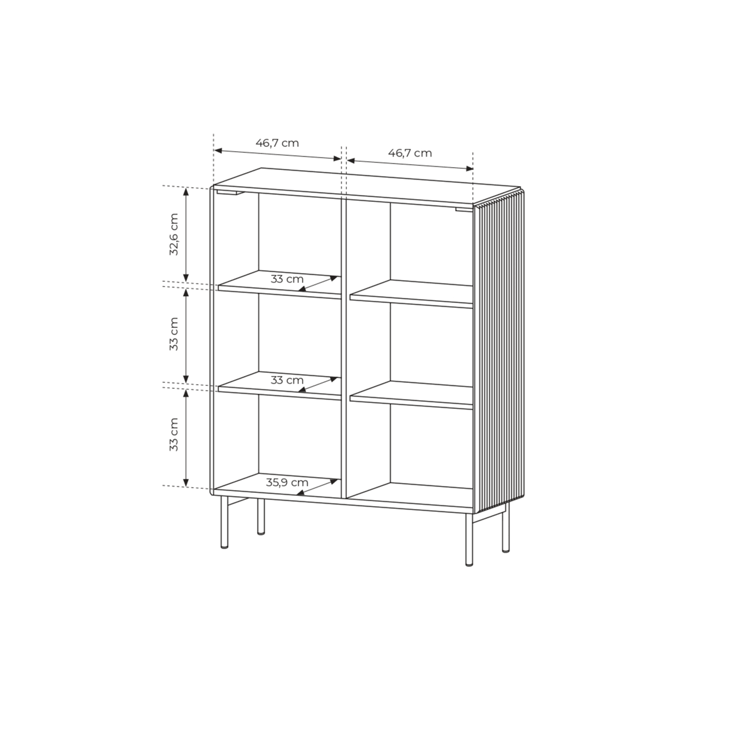 Wysoka Komoda Velio 98 cm Kaszmir