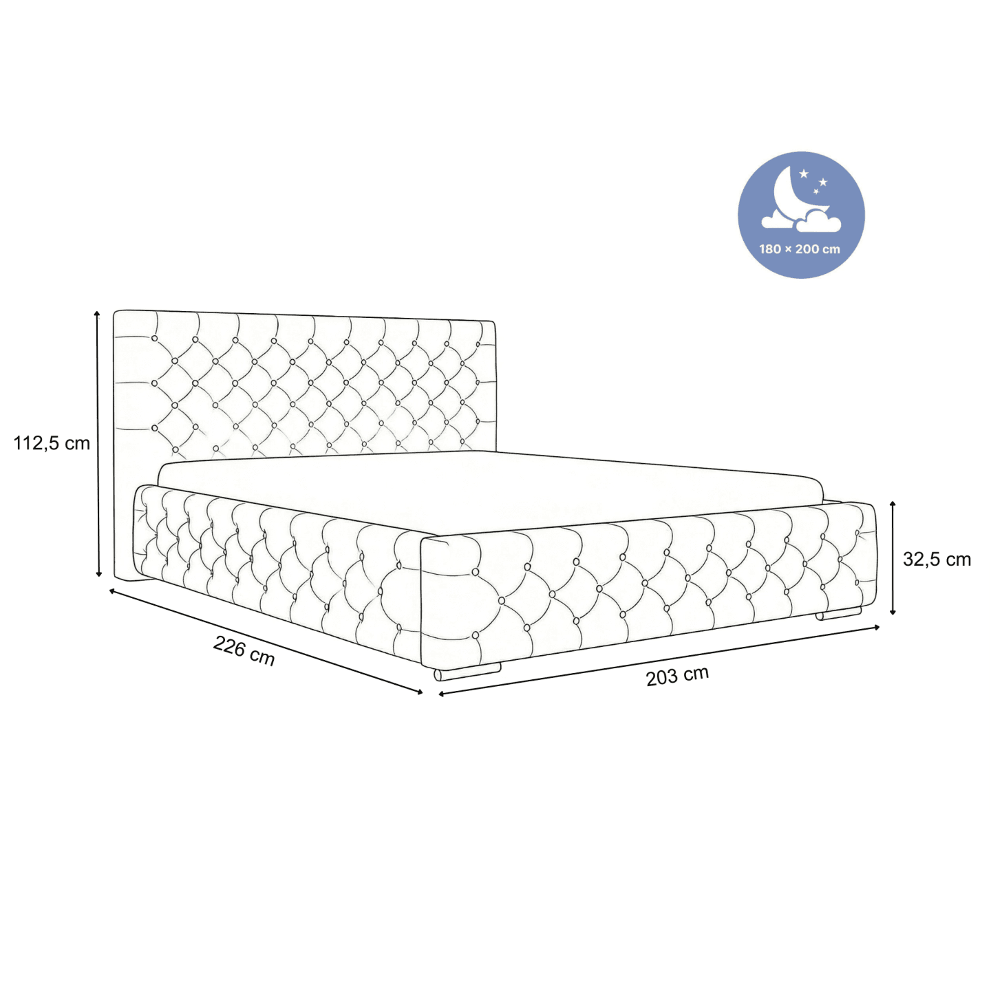 Łóżko tapicerowane Veloria