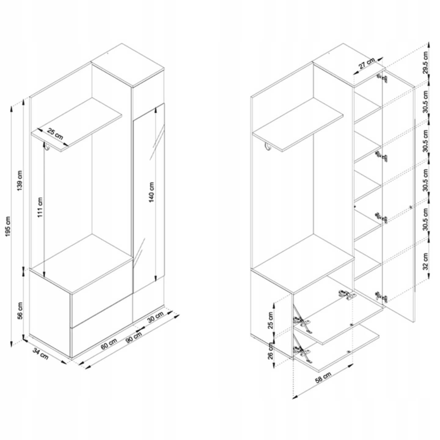 Garderoba SAGE biała