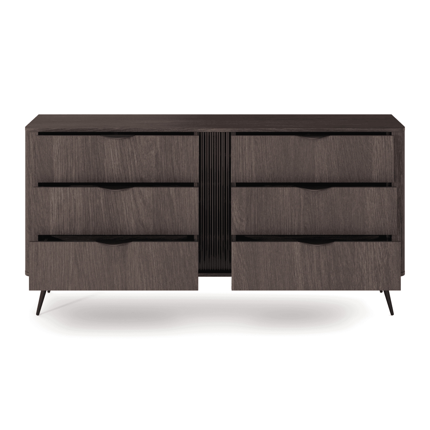 Komoda Nori 6 szuflad 164 cm Dąb dunin + czarne nogi