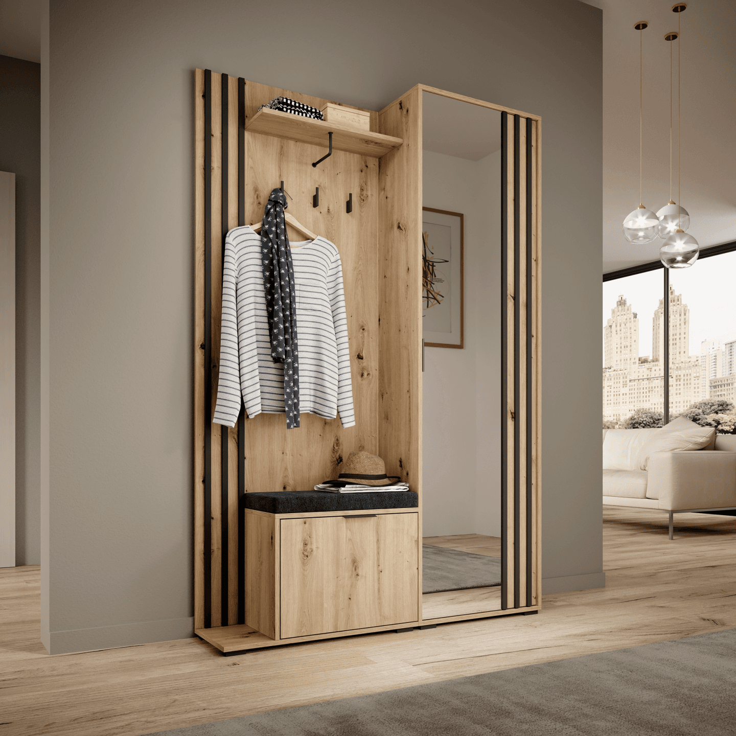 Garderoba Bella dąb artisan