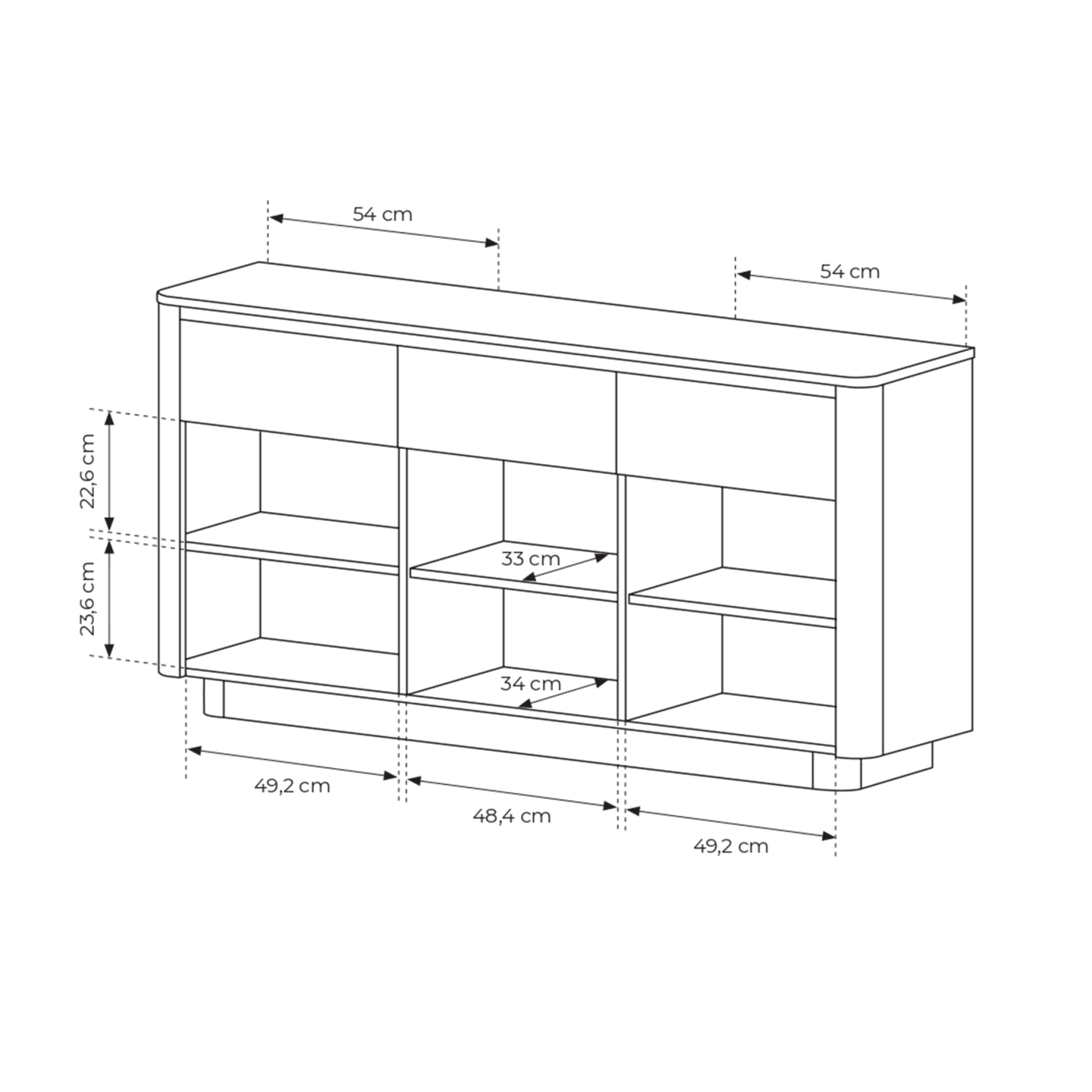 Komoda Lumo 163 cm Dąb cremona + czarny