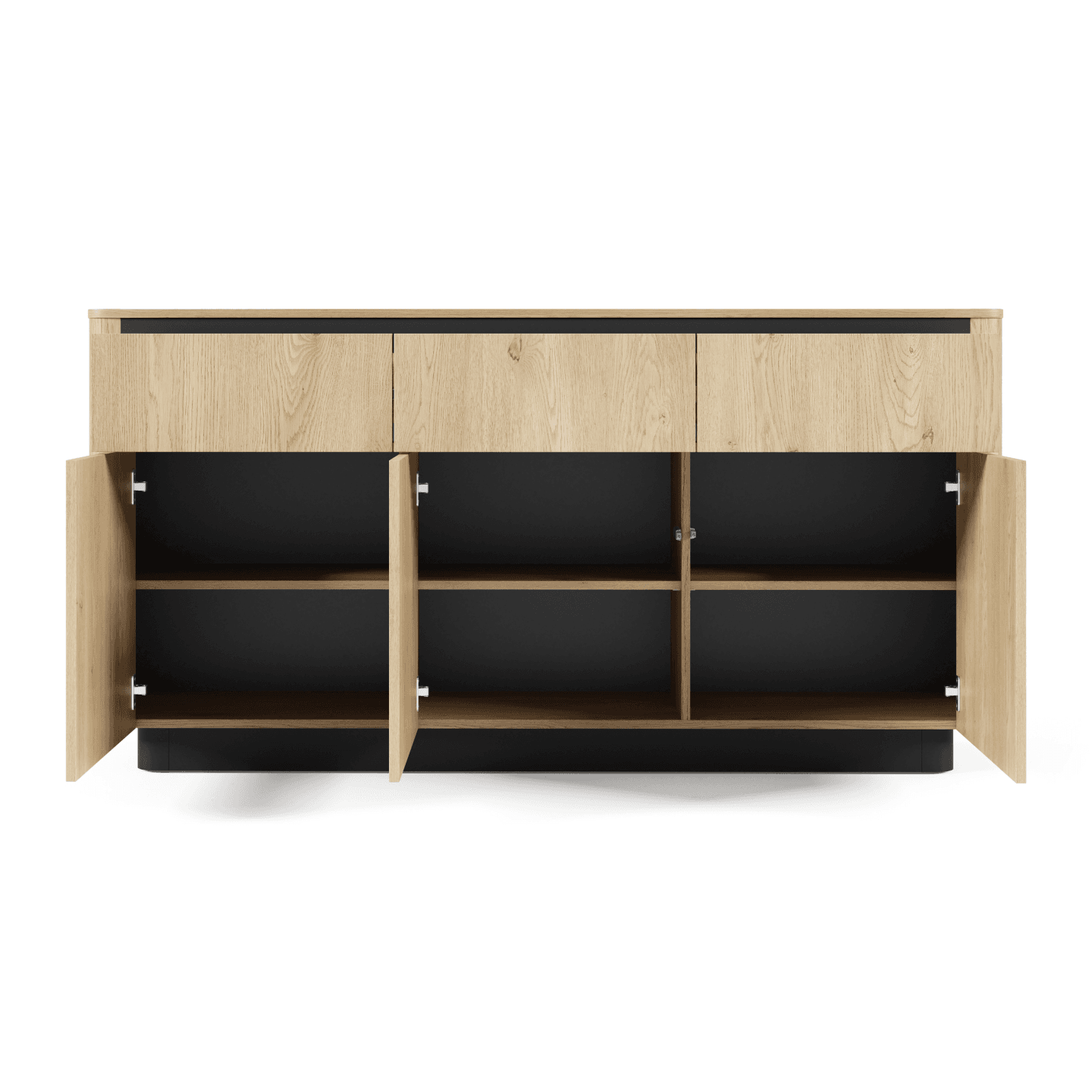 Komoda Lumo 163 cm Dąb cremona + czarny