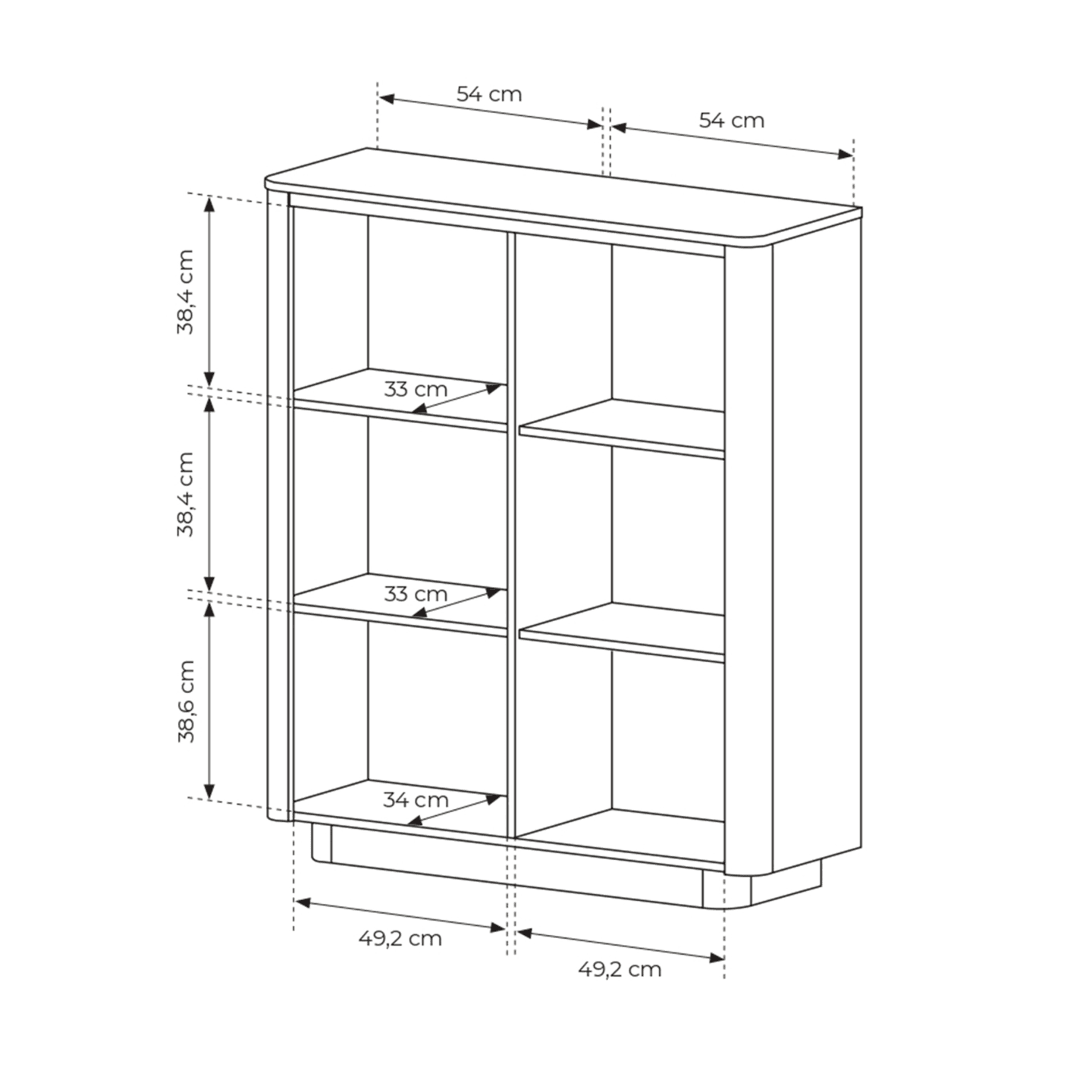 Wysoka komoda Lumo 113 cm Dąb cremona + czarny