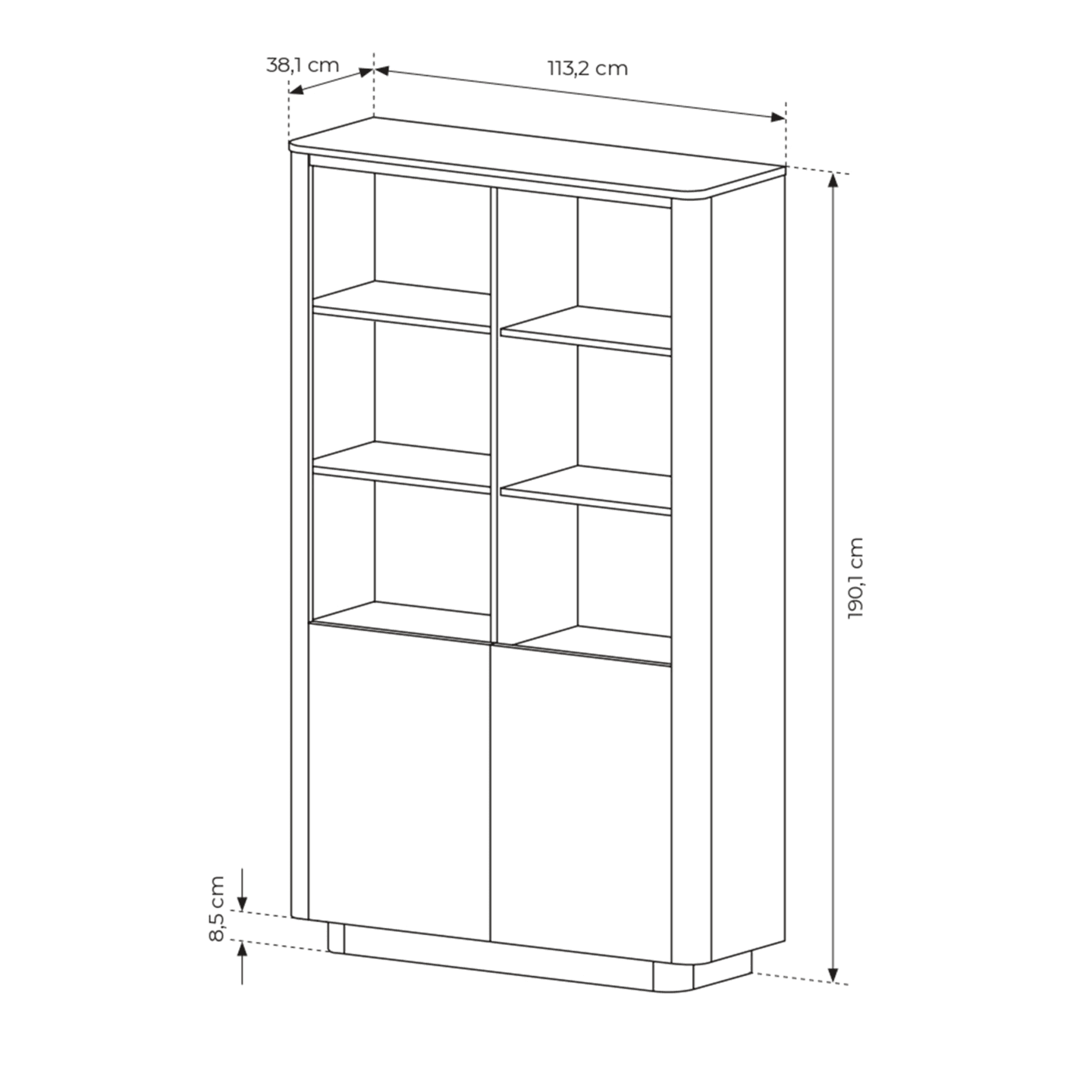 Regał Lumo 113 cm Dąb cremona + czarny