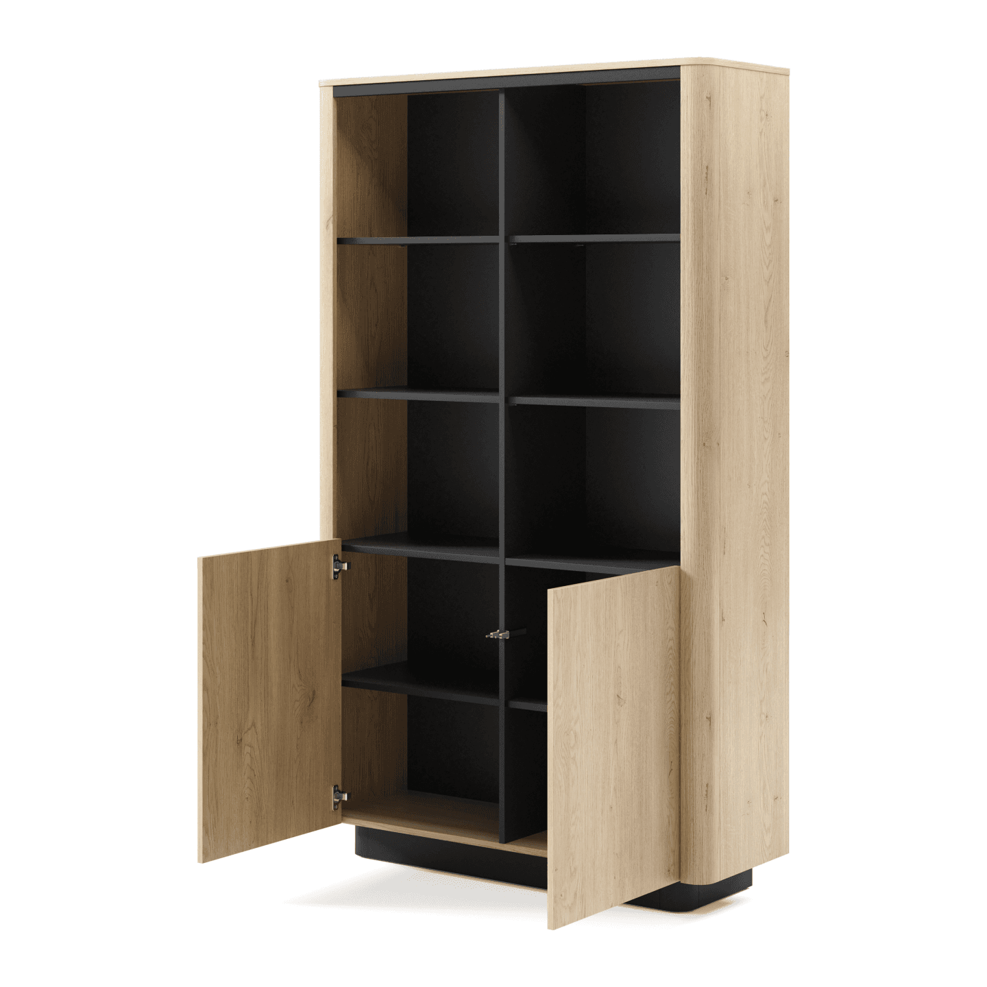 Regał Lumo 113 cm Dąb cremona + czarny