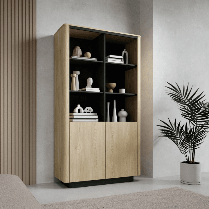 Regał Lumo 113 cm Dąb cremona + czarny - zdjęcie 2