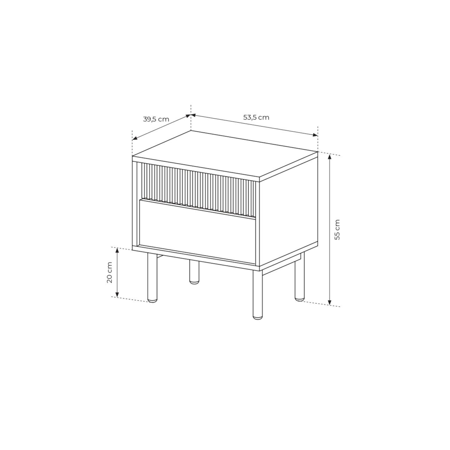 Stolik nocny Nala 54 cm Dąb cremona