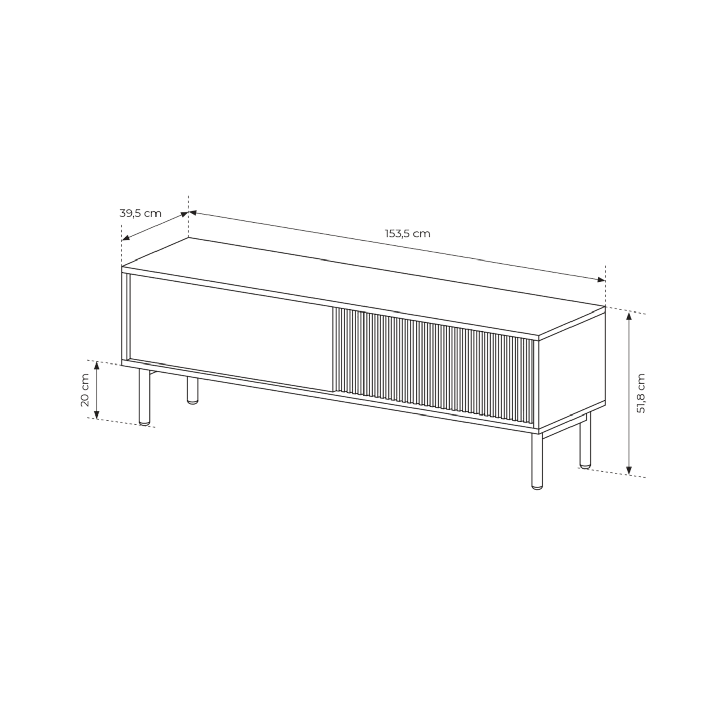 Szafka RTV Nala 153 cm Dąb cremona