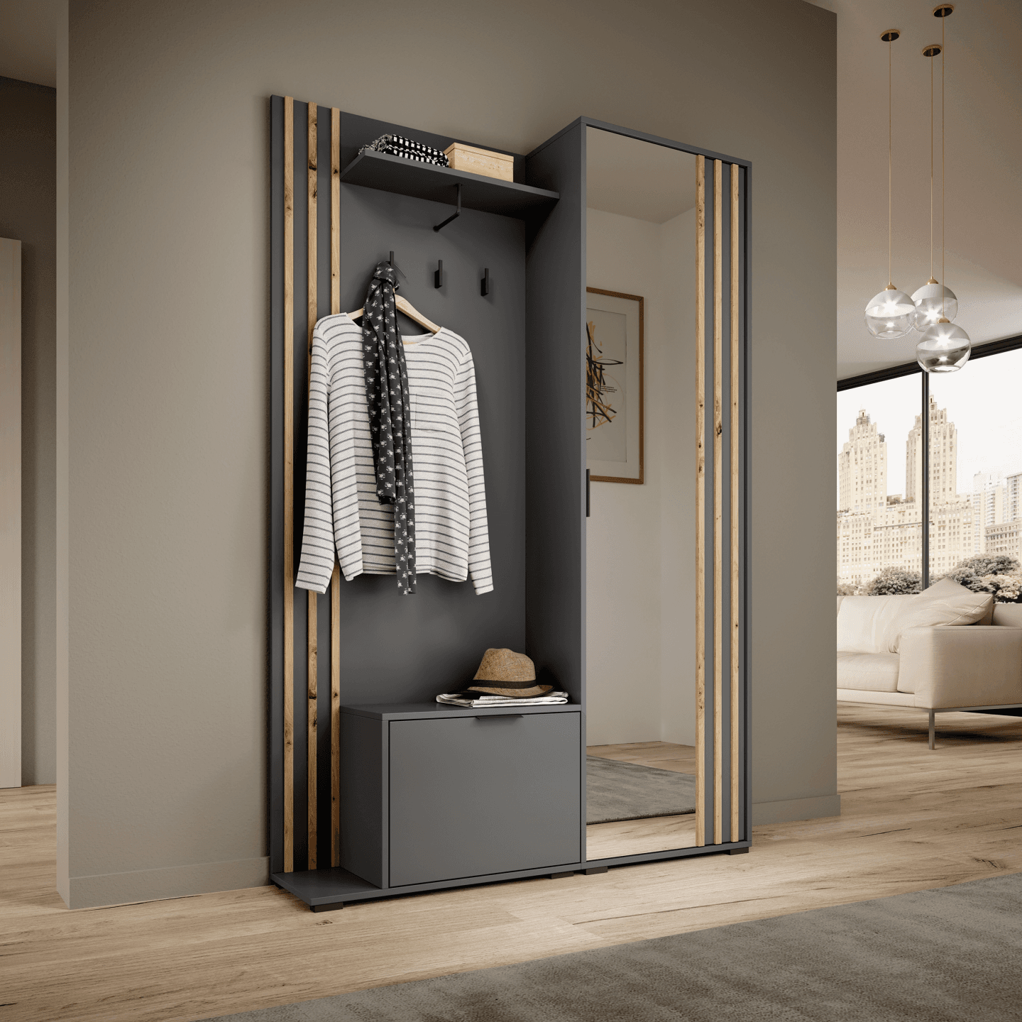 Garderoba Bella grafit