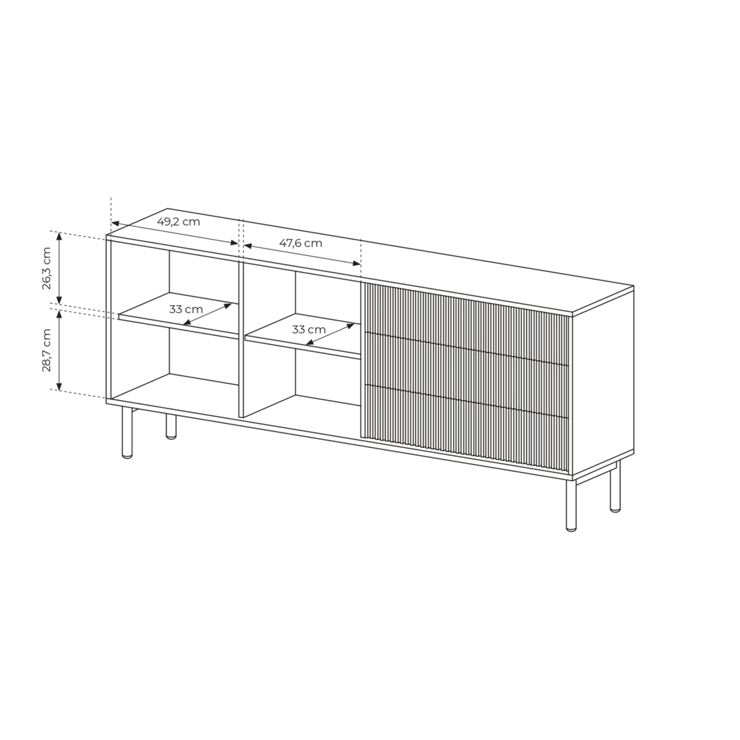 Komoda Nala 187 cm Dąb cremona