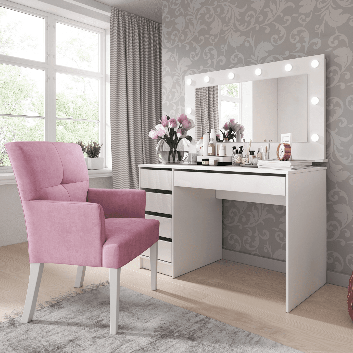 Biurko narożne Leo 120 cm Białe