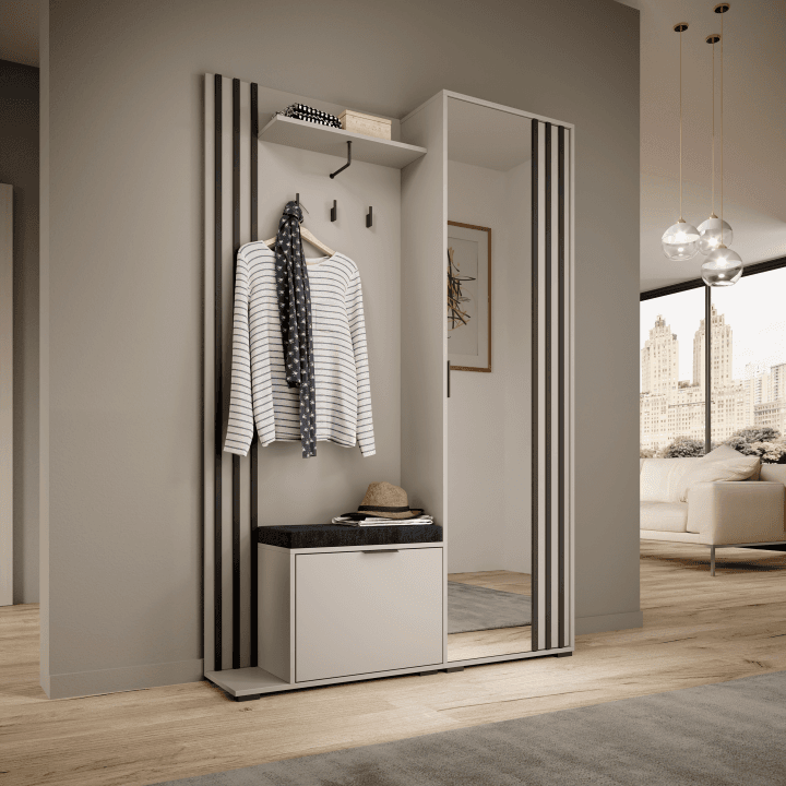 Garderoba Bella 131 cm z lustrem kaszmir - zdjęcie 2