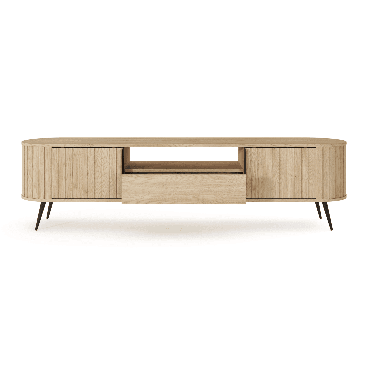 Szafka RTV Aula 196 cm Dąb cremona + czarne nóżki