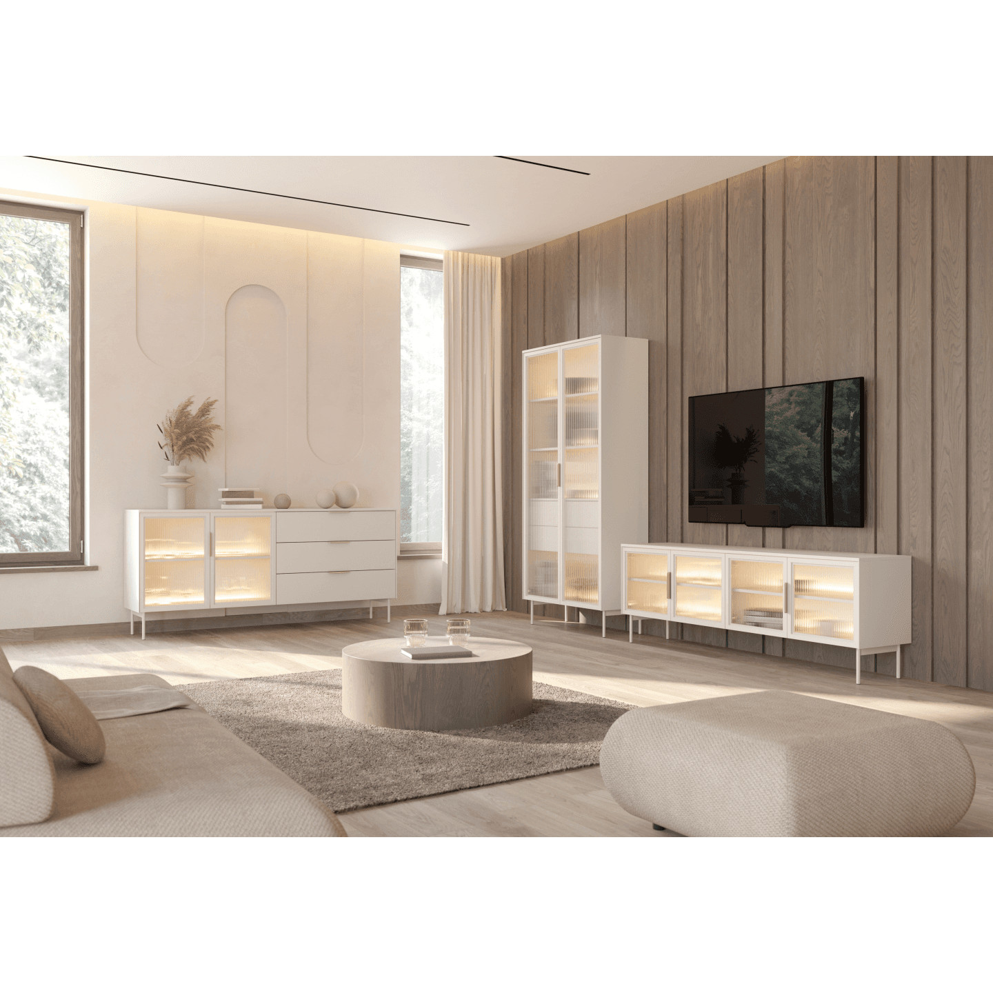 Szafka RTV Lineo LED 181 cm Kaszmir