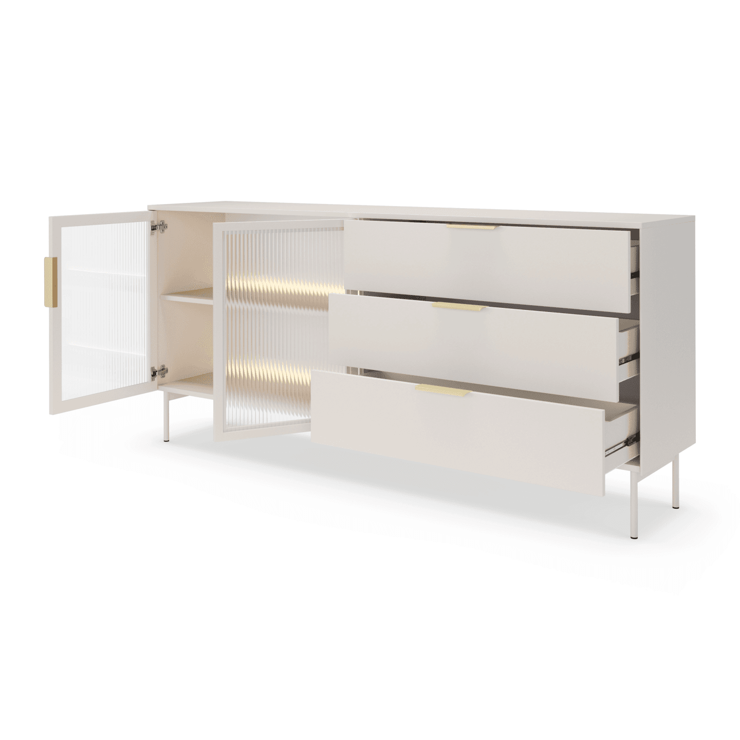 Komoda Lineo LED z szufladami 181 cm Kaszmir