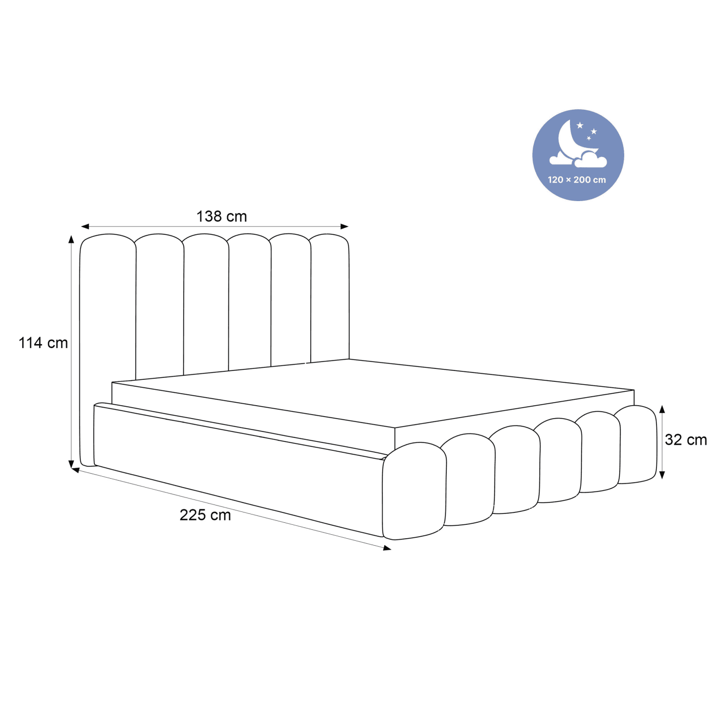 Łóżko Tapicerowane Valentino