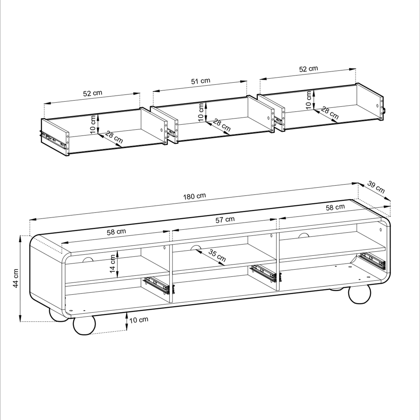 Szafka RTV Olea 180 cm kaszmir