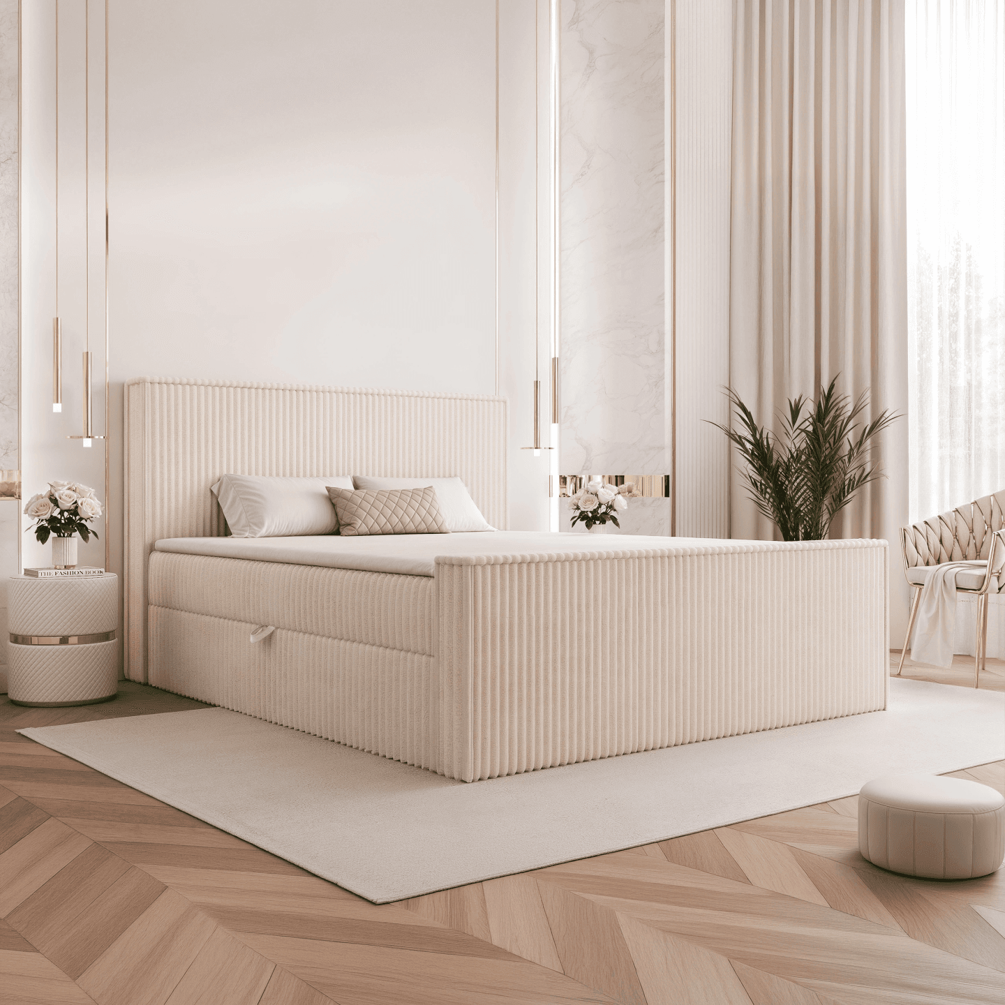 Łóżko kontynentalne Calmo