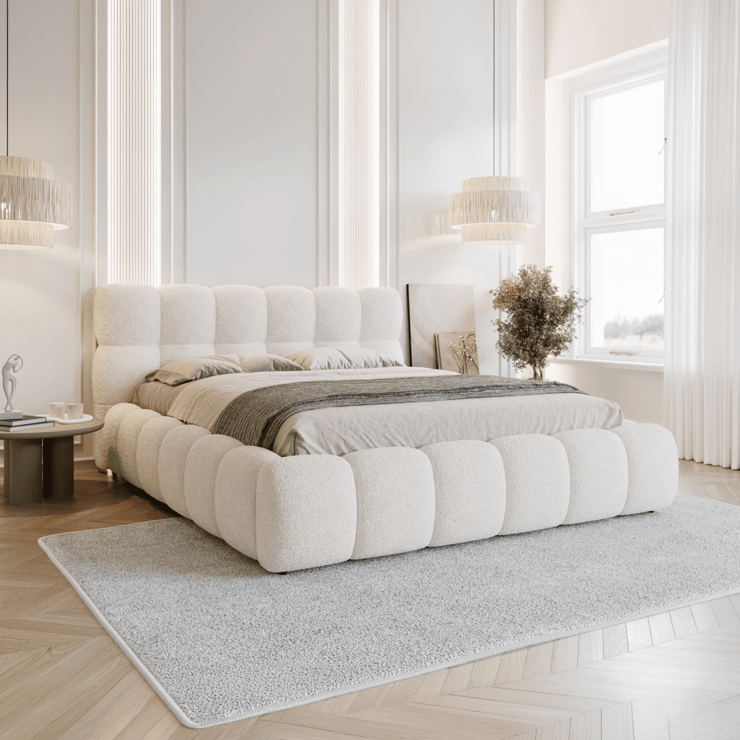 Łóżko tapicerowane Bubble