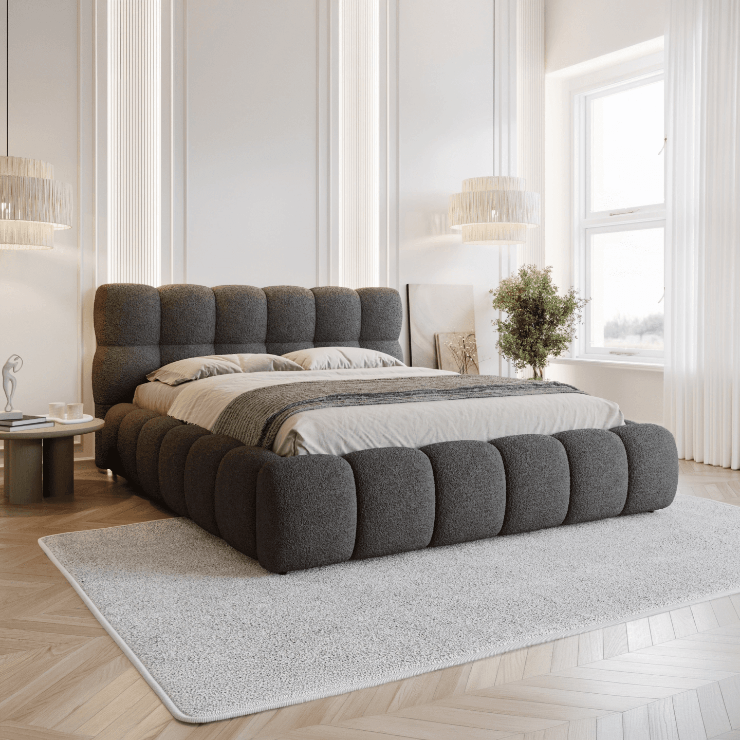 Łóżko tapicerowane Bubble