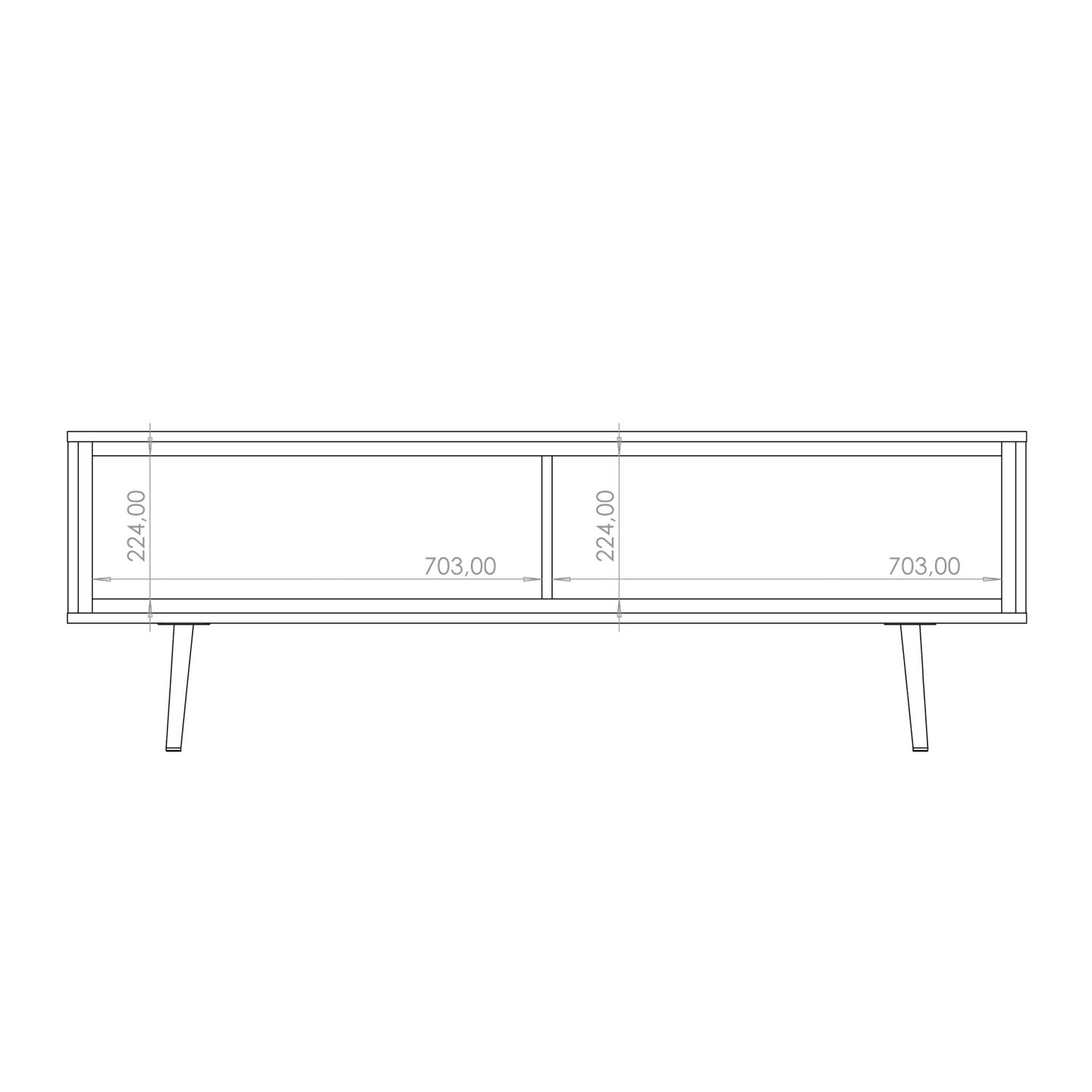 Szafka RTV Fiore 150 cm Kaszmir + złote wstawki