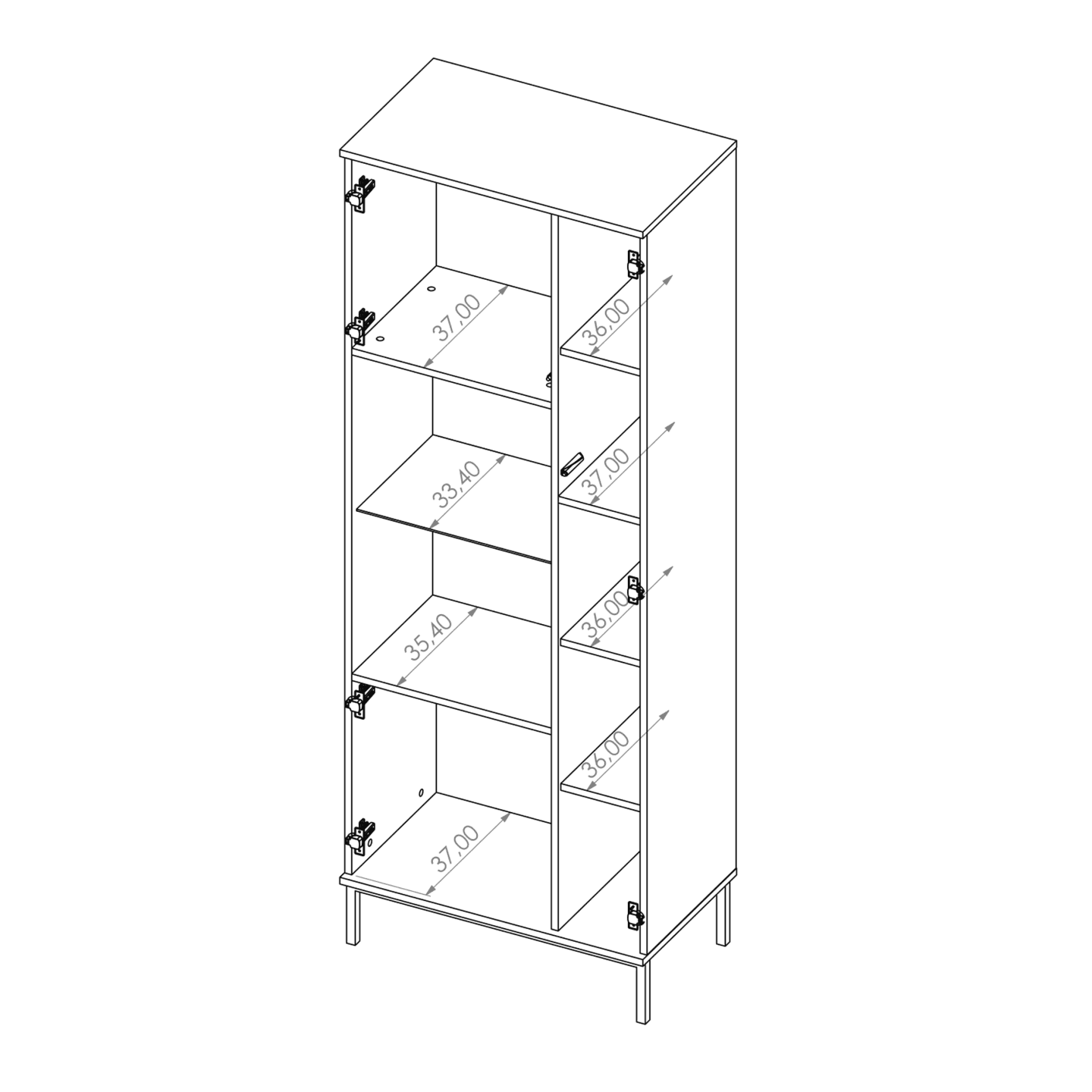 Witryna Amber 190 cm Czarna