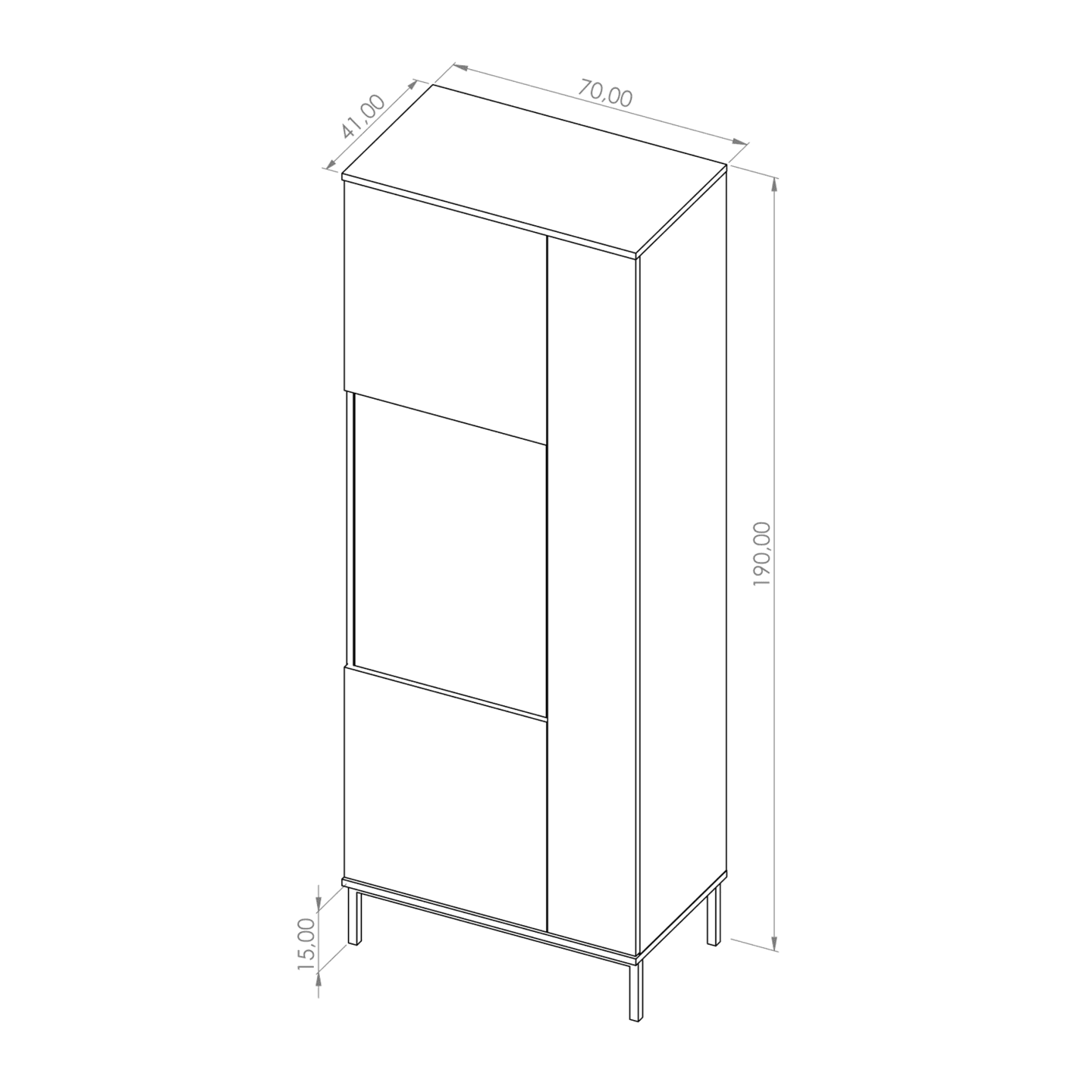 Witryna Amber 190 cm Czarna