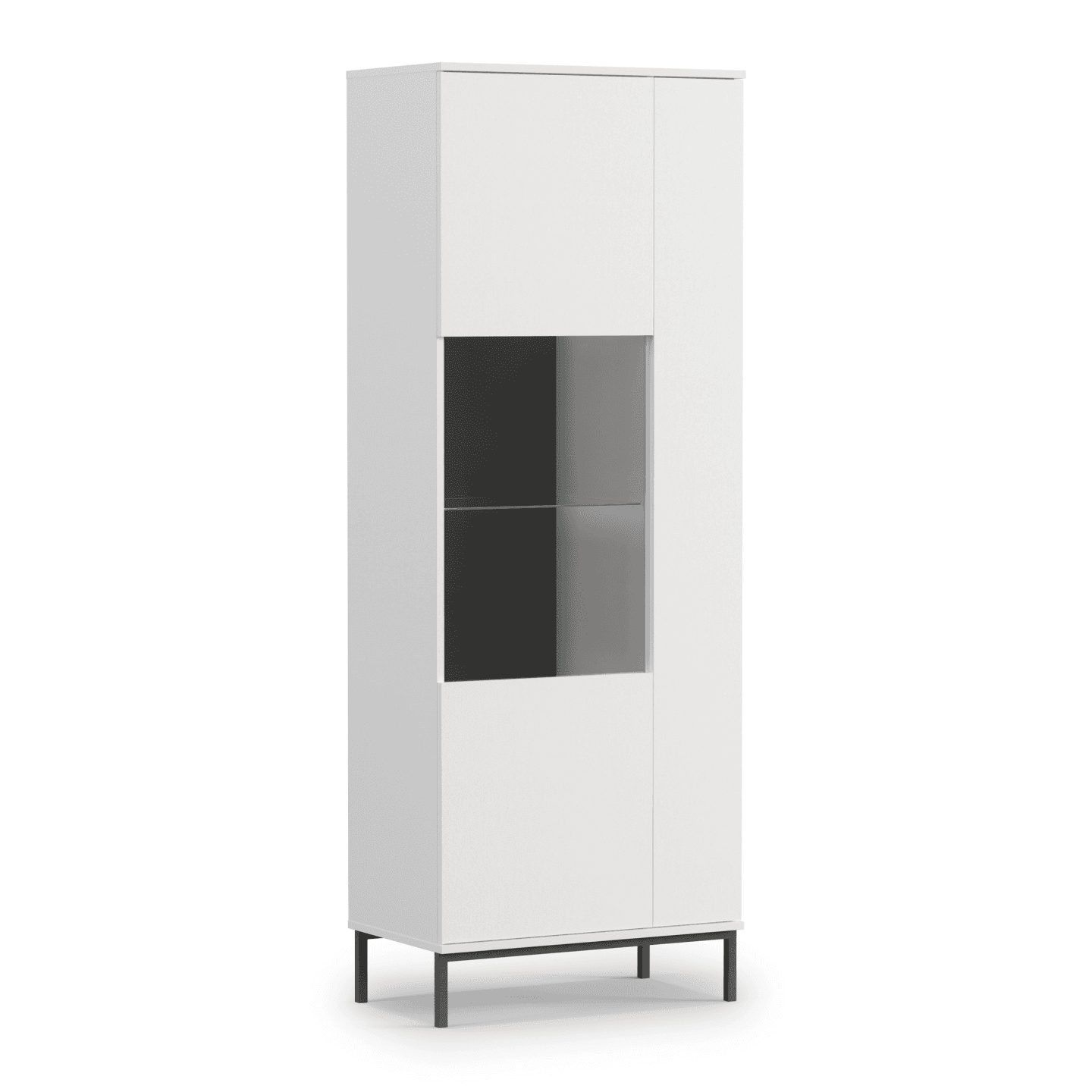 Witryna Amber 190 cm Biała + czarny stelaż