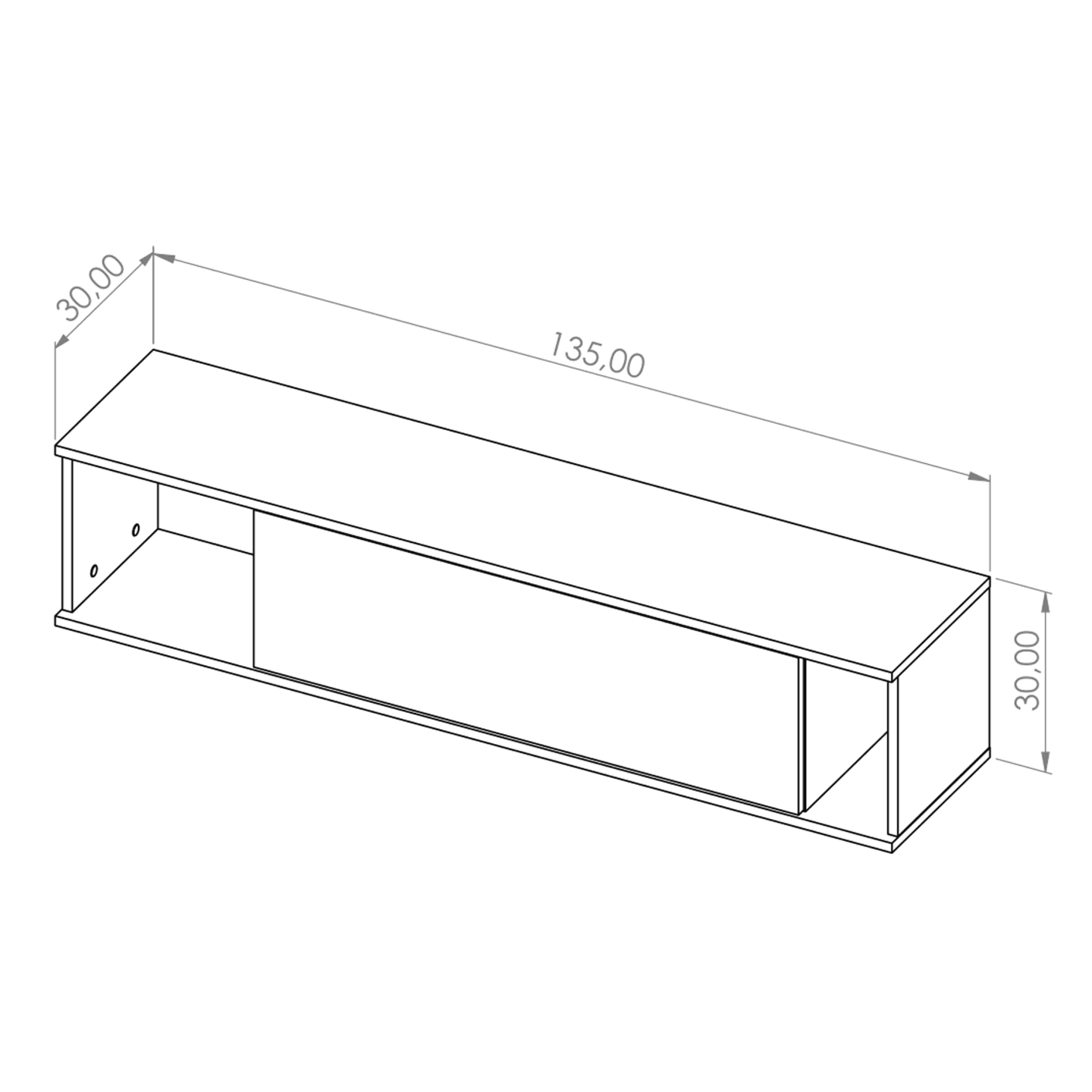 Szafka wisząca Amber 135 cm Czarna