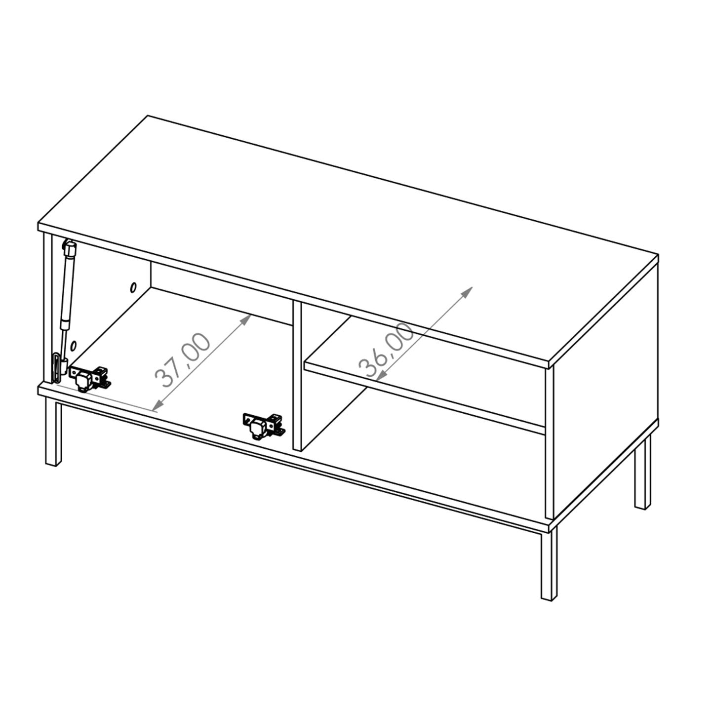Szafka RTV Amber 101 cm Czarna