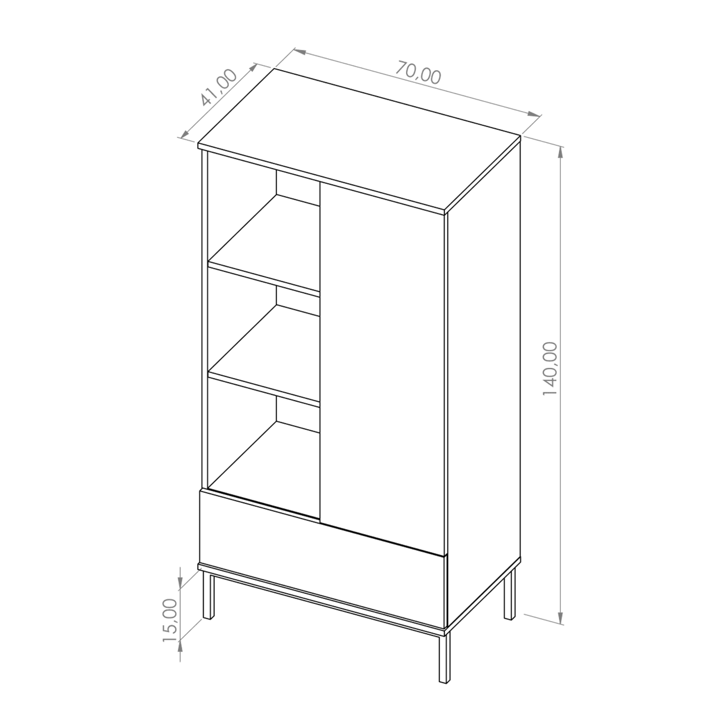 Regał Amber 140 cm Czarny