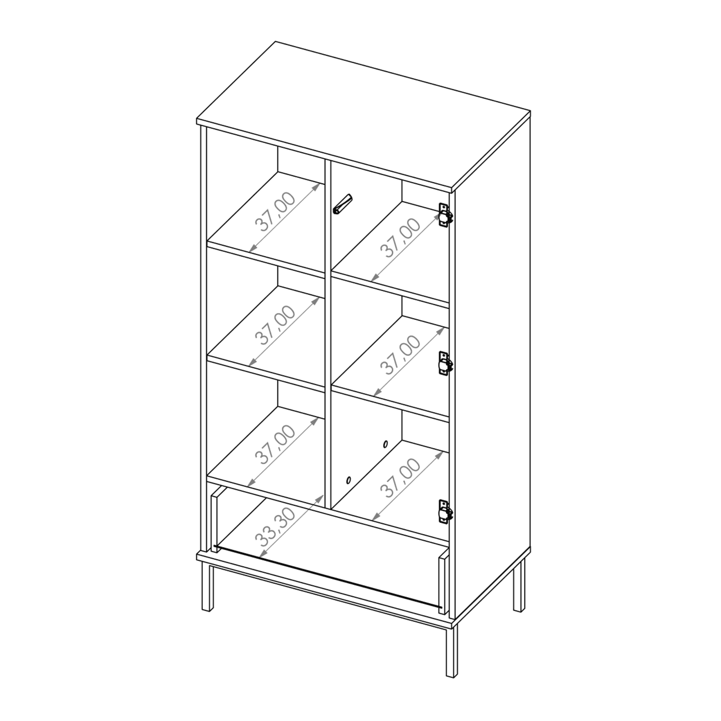 Regał Amber 140 cm Czarny