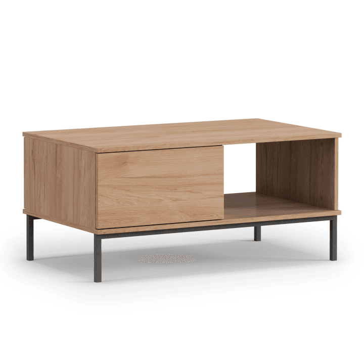 Stolik kawowy Amber 100 cm Dąb hikora + czarny stelaż